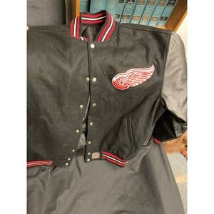 Vintage JH Design Detroit Red Wings  Reversible Letterman's Jacket Size XL